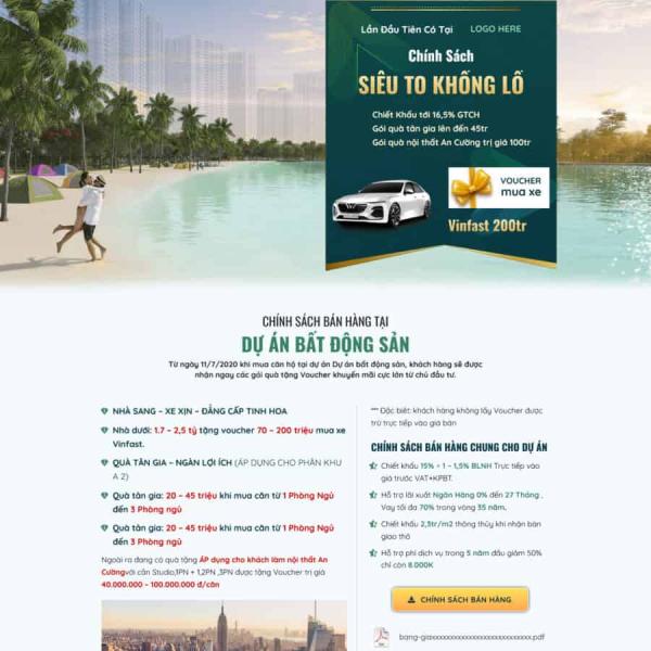 Theme WordPress lading pape giới thiệu BĐS smarthome