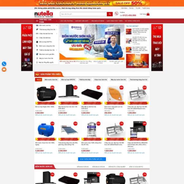 Theme WordPress bán hàng điện nước bồn nước