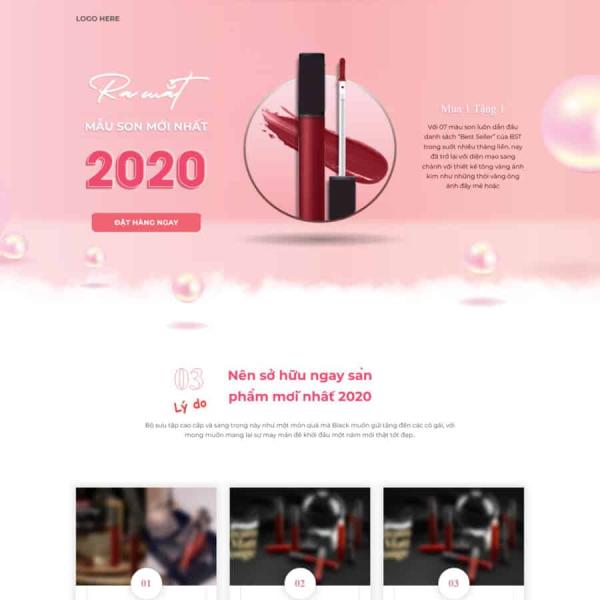 Theme WordPress lading pape giới thiệu son môi