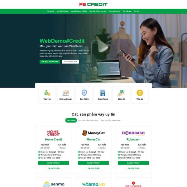Theme WordPress vay vốn, tài chính 03 FE Credit