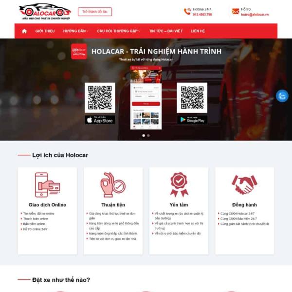 Theme WordPress dịch vụ taxi 1