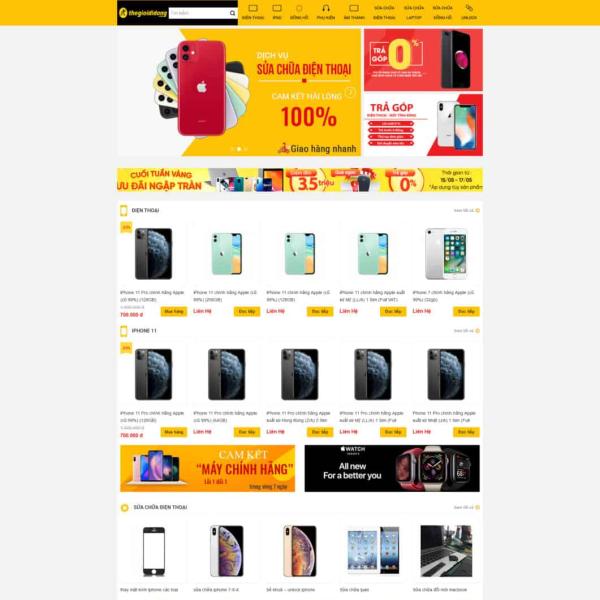 Theme WordPress bán điện thoại giống tgdd