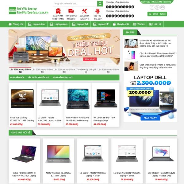 Theme WordPress bán laptop 2