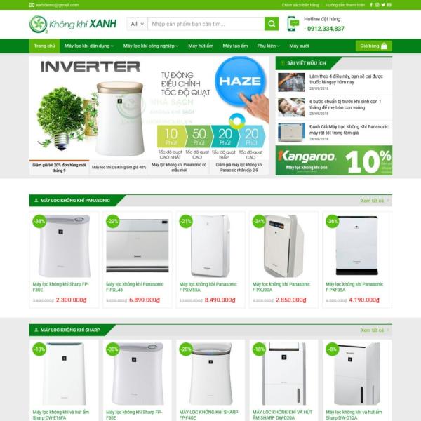 Theme WordPress bán máy lọc khí 2