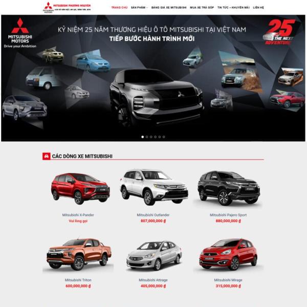 Theme WordPress bán xe Mitsubishi 1