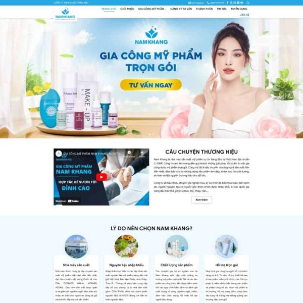 Theme WordPress gia công mỹ phẩm