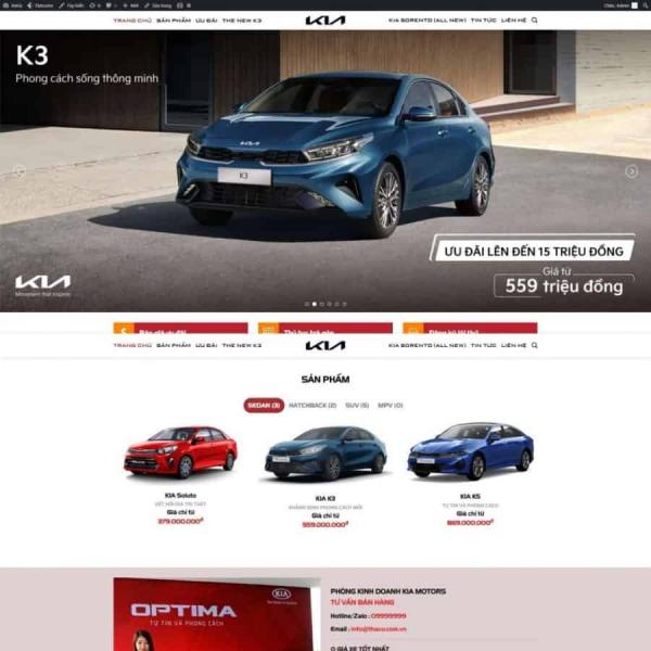 Theme WordPress hảng xe Kia chuẩn đẹp