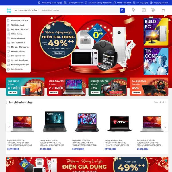 Theme WordPress máy tính 9 giống phongvu.vn
