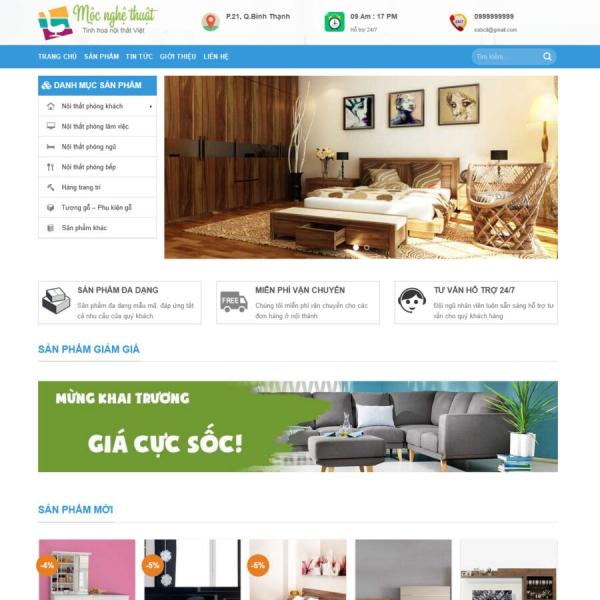 Theme WordPress nội thất mộc
