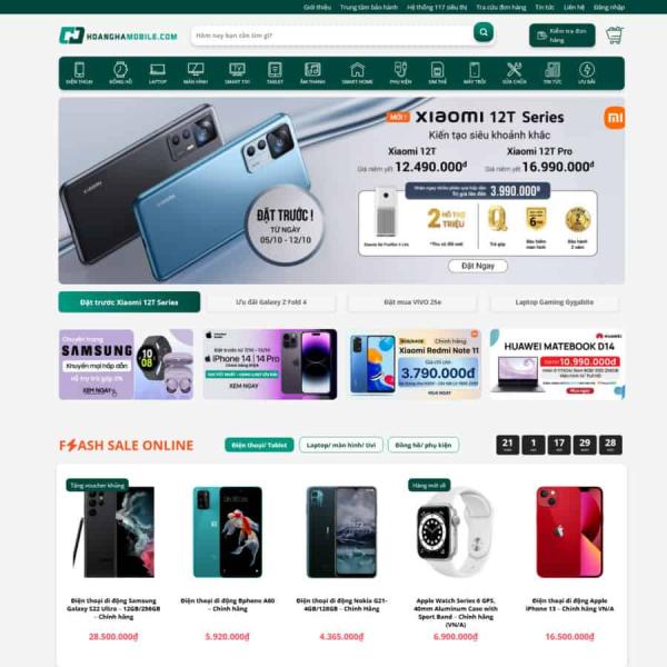 Theme WordPress shop điện thoại hoàng hà mobile 2