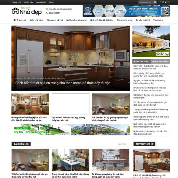 Theme WordPress tin tức tạp chí nhà đẹp