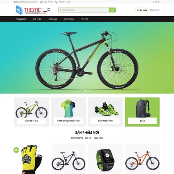 Theme WordPress bán dụng cụ thể thao