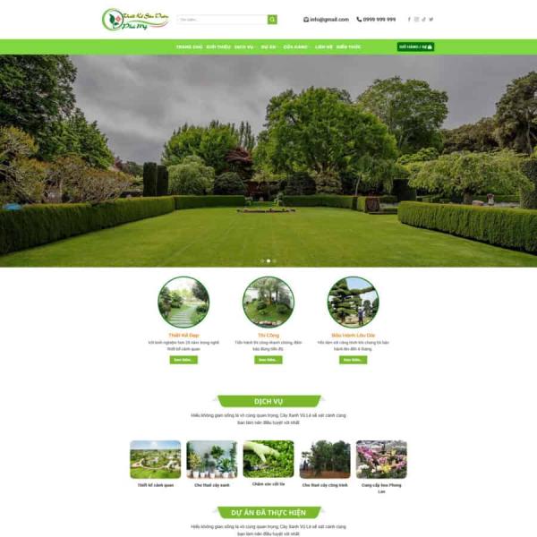 Theme WordPress thiết kế sân vườn cây cảnh
