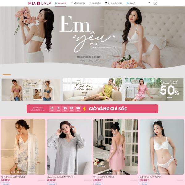 Theme WordPress bán đồ thời trang váy ngủ đồ lót