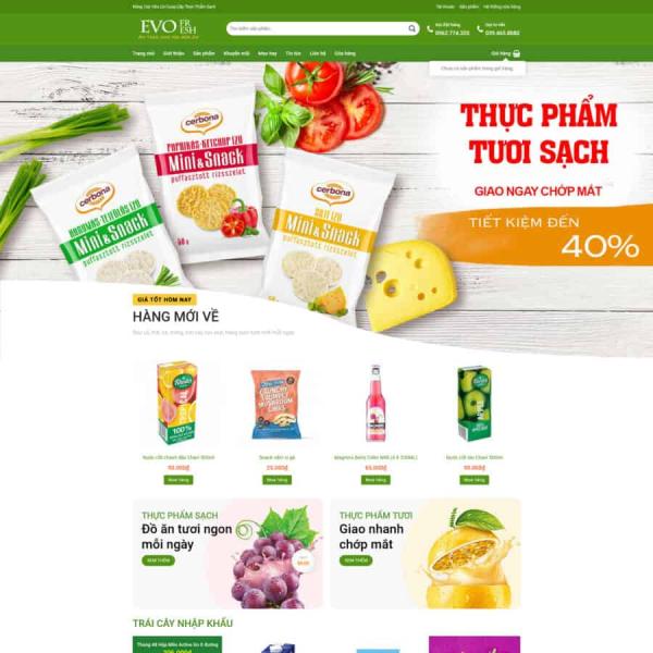 Theme WordPress thực phẩm trái cây sạch