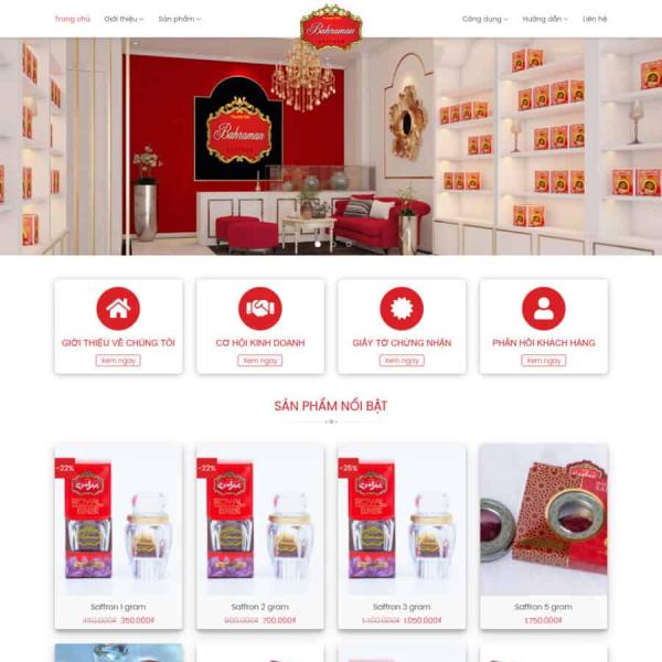 Theme WordPress thực phẩm 24 bán hoa nghệ tây