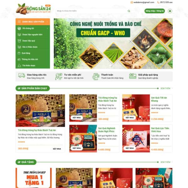 Theme WordPress thực phẩm 25 bán quà tặng