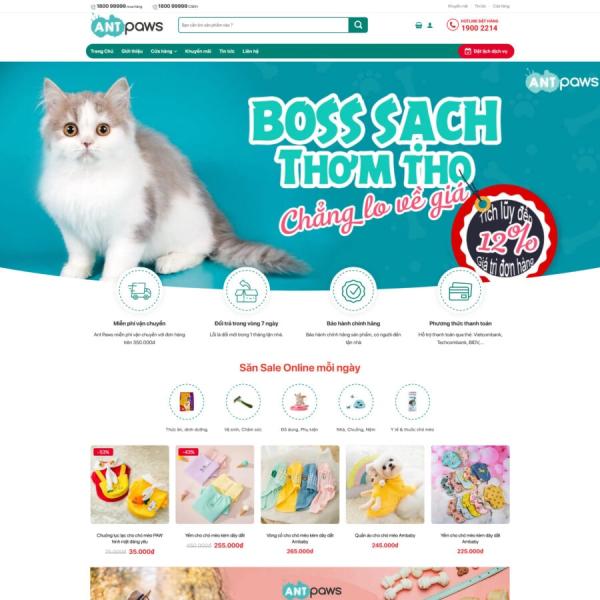 Theme WordPress bán đồ thú cưng 1