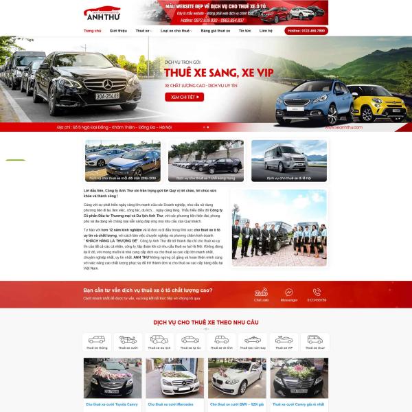 Theme WordPress dịch vụ thuê xe ô tô – thuê xe 4
