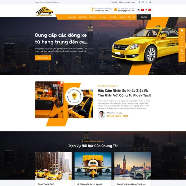 Theme WordPress dịch vụ cho thuê xe taxi 7