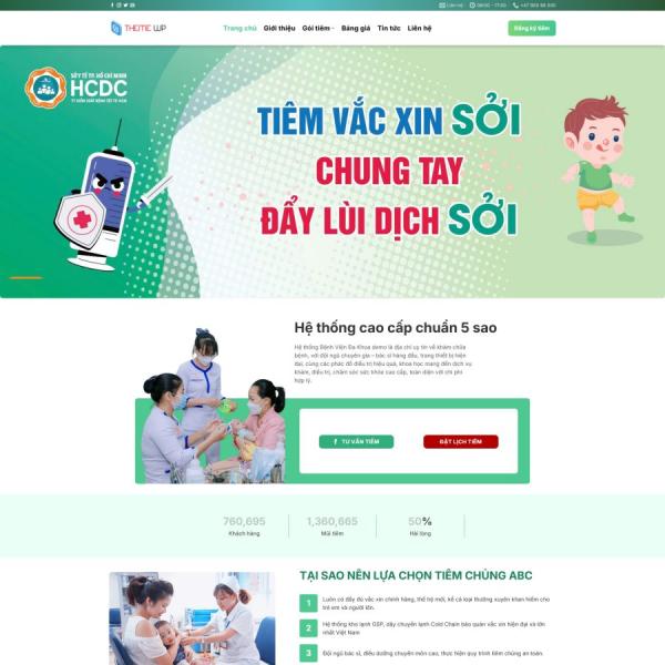 Theme WordPress trung tâm tiêm chủng 1