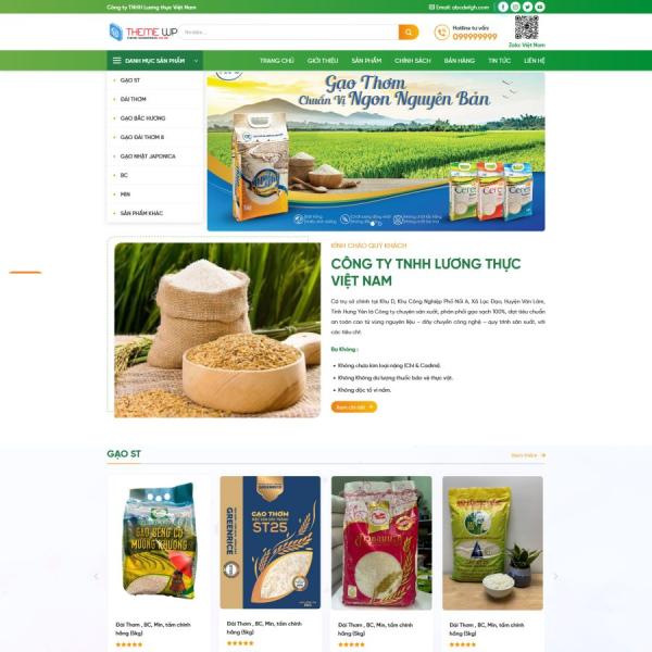 Theme WordPress tiệm bán gạo, nông sản