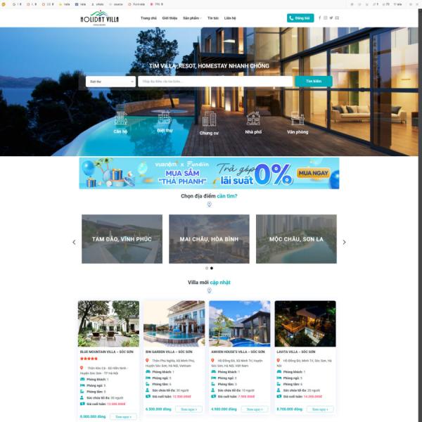 Theme WordPress danh bạ villa khách sạn biệt thự
