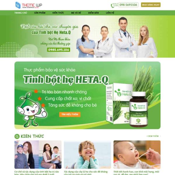 Theme WordPress thực phẩm cho bé