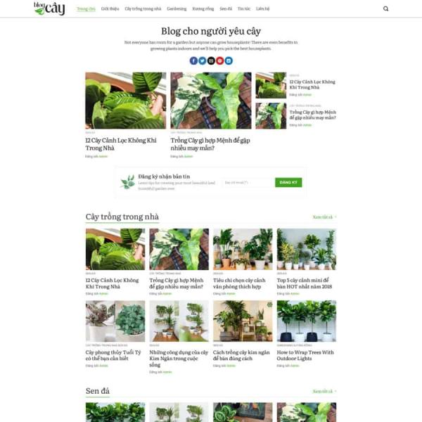 Theme WordPress blog về cây xanh