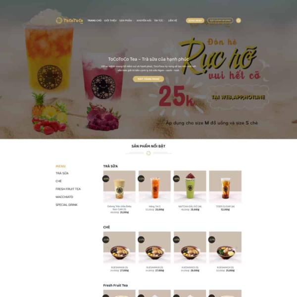 Theme WordPress quán trà sữa