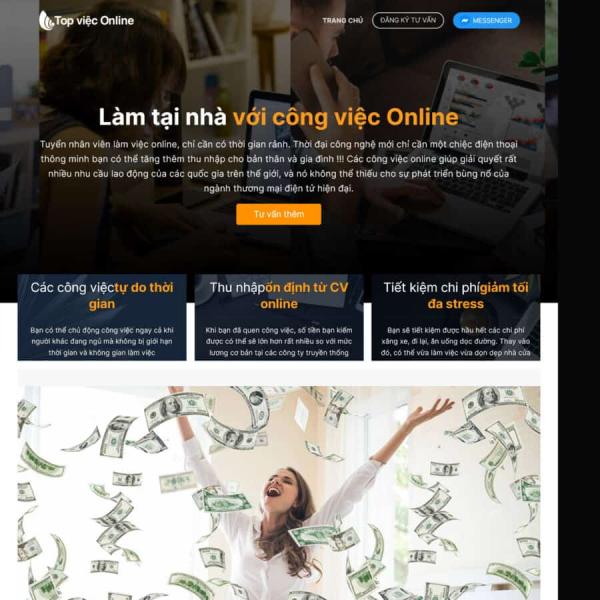 Theme WordPress lading pape top việc