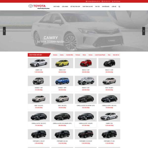 Theme WordPress bán ô tô Toyota 2