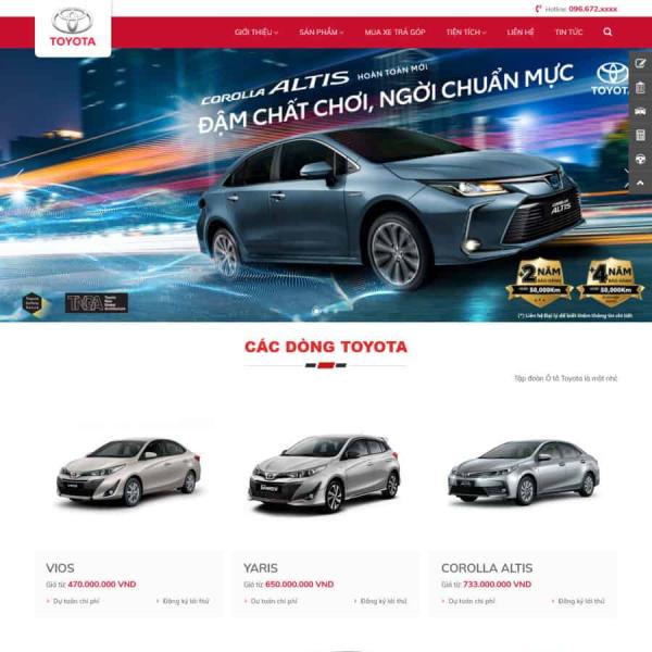 Theme WordPress bán xe Toyota 3