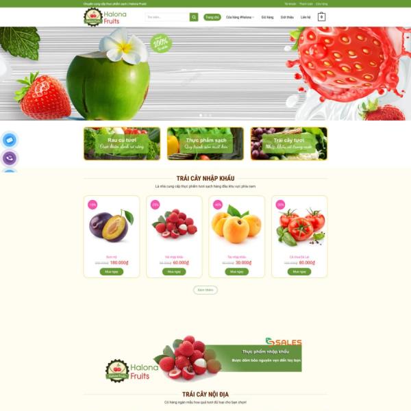 Theme WordPress bán trái cây 1