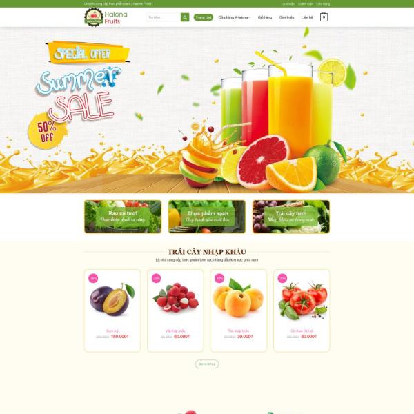 Theme WordPress shop bán trái cây 2