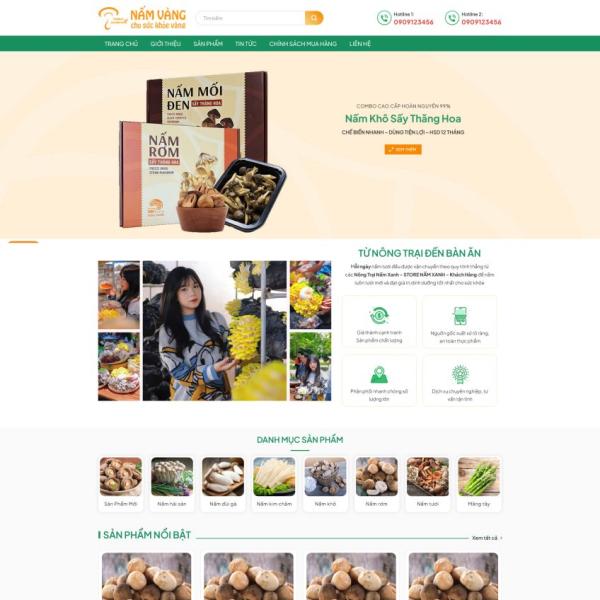 Theme WordPress trại nấm