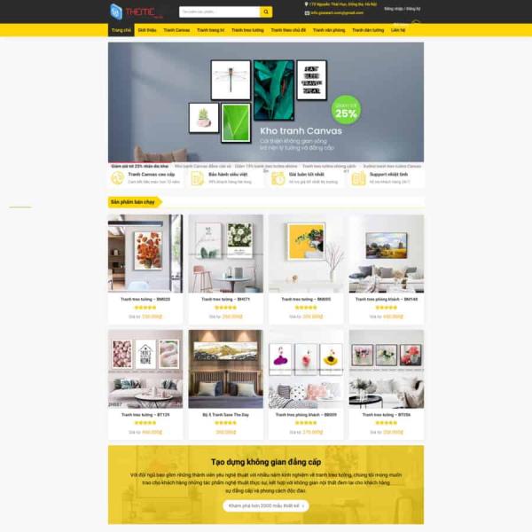 Theme WordPress bán tranh tường