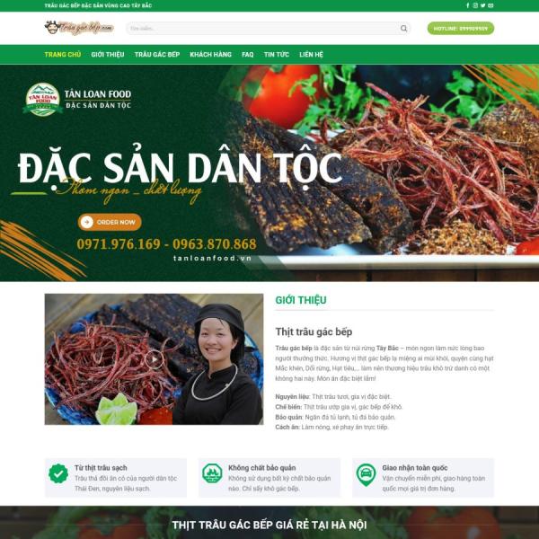 Theme WordPress bán thịt trâu gác bếp