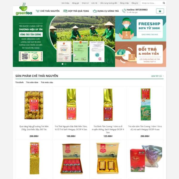 Theme WordPress bán trà xanh 1