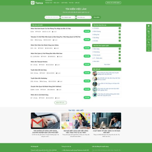Theme WordPress tuyển dụng có chức năng member đăng tin