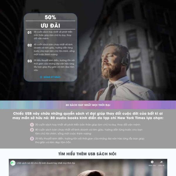 Theme WordPress lading pape usb sách