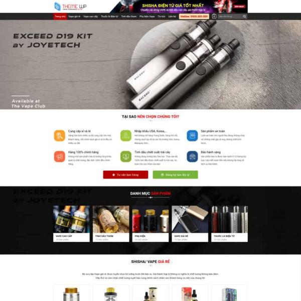 Theme WordPress bán vape