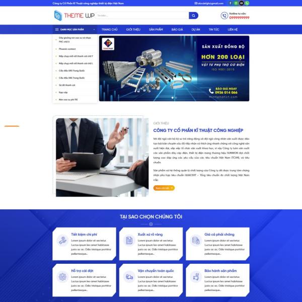 Theme WordPress bán vật tư cơ khí máy móc