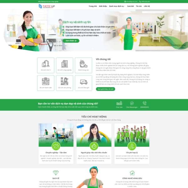 Theme WordPress dịch vụ vệ sinh