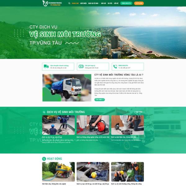Theme WordPress hút hầm cầu, vệ sinh môi trường