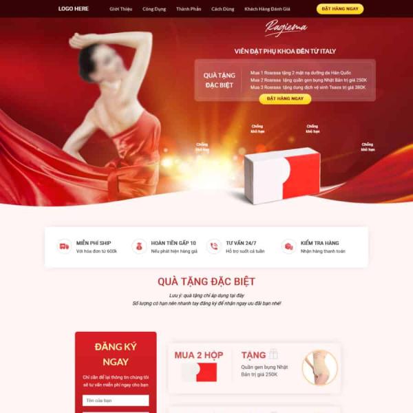 Theme WordPress lading pape dịch vụ phụ nữ