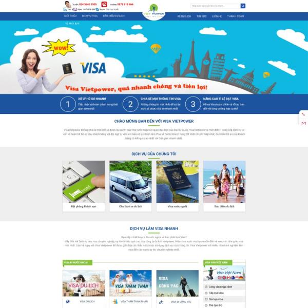 Theme WordPress dịch vụ làm visa 2