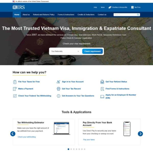 Theme WordPress dịch vụ làm visa