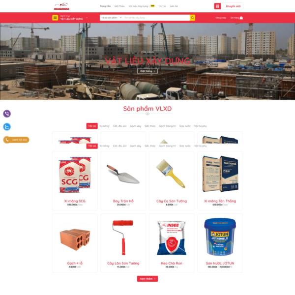 Theme WordPress cửa hàng vật liệu xây dựng
