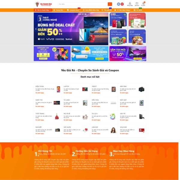 Theme WordPress web so sánh giá và mã giảm giá affiliate (fix 12/2023)